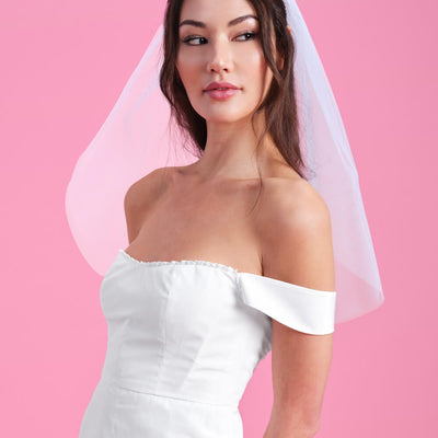 Bride To Be Veil - white embroidered veil
