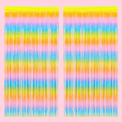Pastel Party Curtain - rainbow foil curtain