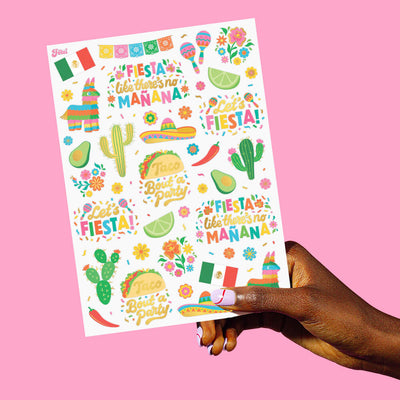 Let’s Fiesta Tats - 52 metallic temporary tattoos