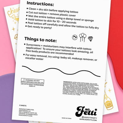 Sippin’ Pretty Tats -  54 foil temporary tattoos