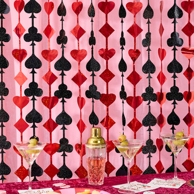 Feeling Lucky Curtain - red and black foil curtain