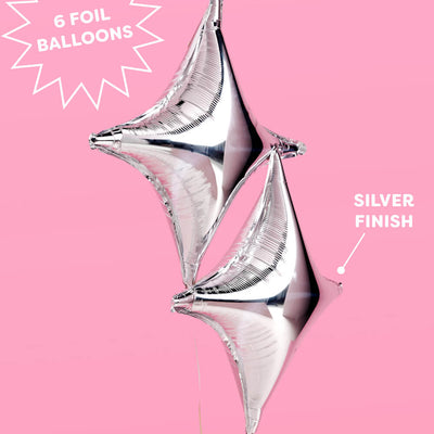 Sparkle Balloon - 6 pc silver foil set