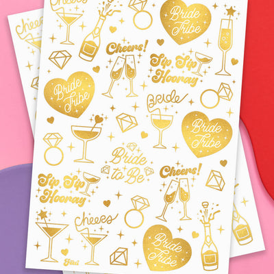 Sippin’ Pretty Tats -  54 foil temporary tattoos