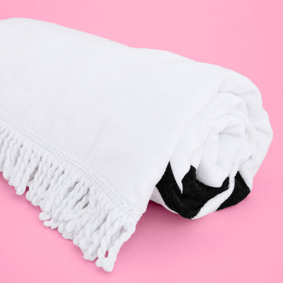 Classic Bride Beach Towel - fringe cotton towel