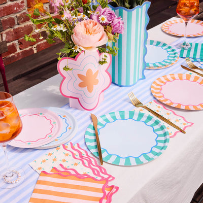 Italian Summer Trio - 32 plates, 24 napkins + 2 vases