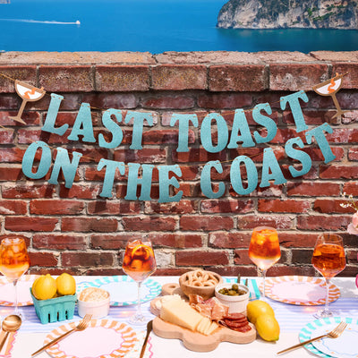 Last Toast Banner - blue glitter banner