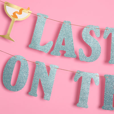 Last Toast Banner - blue glitter banner