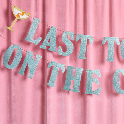 Last Toast Banner - blue glitter banner