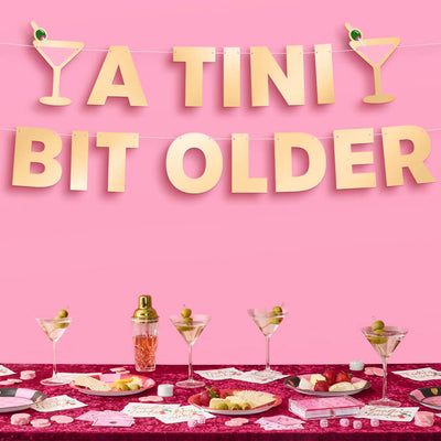 Tini Bit Older Banner - gold foil banner