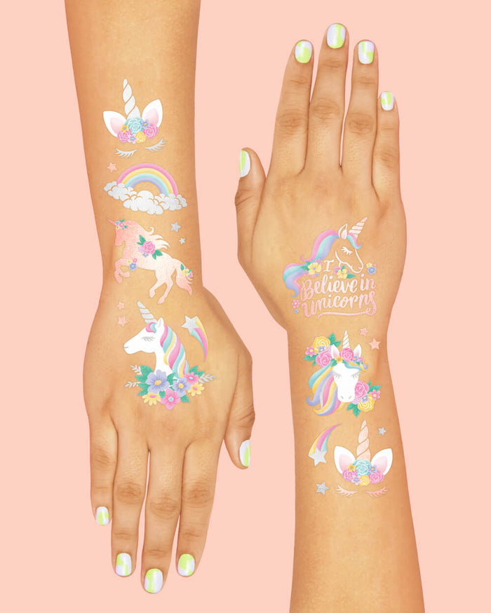 Unicorn Tats - 52 foil temporary tattoos