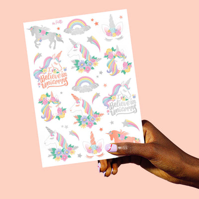 Unicorn Tats - 52 foil temporary tattoos