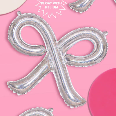 Shimmer Bow Balloons - 4 iridescent balloons