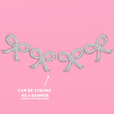 Shimmer Bow Balloons - 4 iridescent balloons