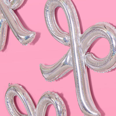 Shimmer Bow Balloons - 4 iridescent balloons