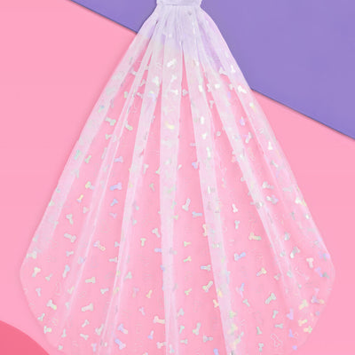 Sorry Mom Veil - iridescent foil penis veil