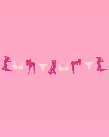 Girls Girls Girls Banner - pink glitter banner