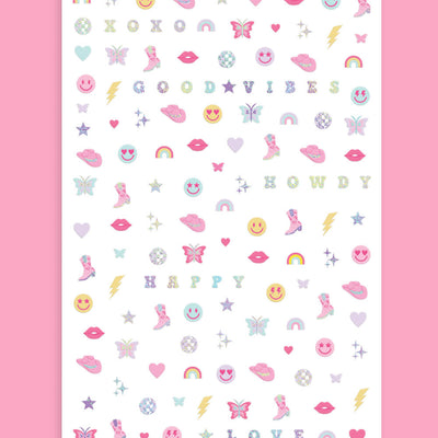 Preppy Nail Stickers - 496 adhesive nail stickers