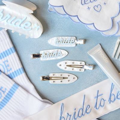 Something Blue Clips - 4 white acrylic clips