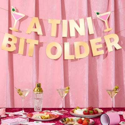 Tini Bit Older Banner - gold foil banner