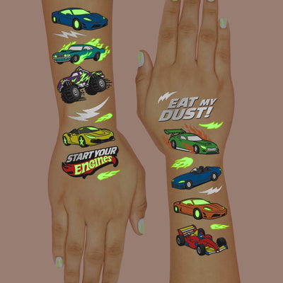 Vroom Vroom Glo Tats - 42 foil temporary tattoos