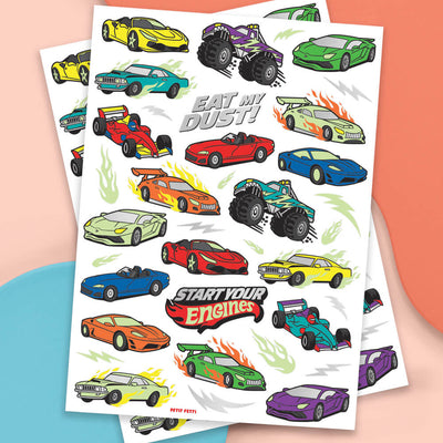 Vroom Vroom Glo Tats - 42 foil temporary tattoos