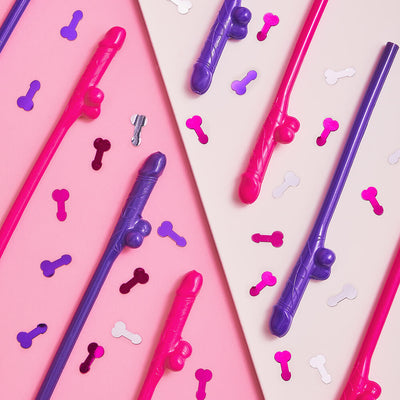 Same Straw Forever - 30 penis straws + confetti