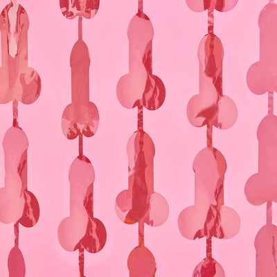P3N!5 Curtain - rose gold penis foil curtain