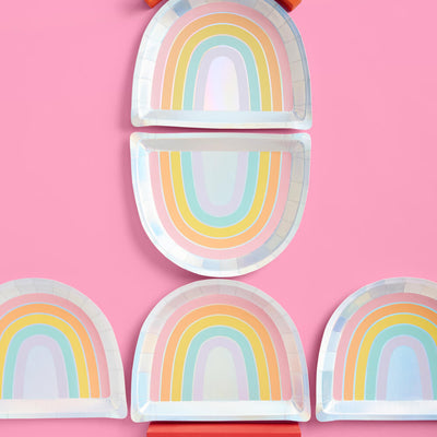 Rainbow Plates - 25 paper plates