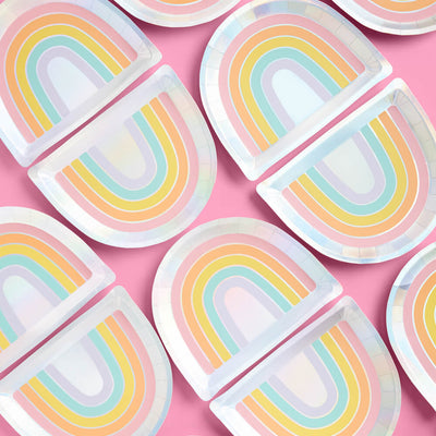 Rainbow Plates - 25 paper plates