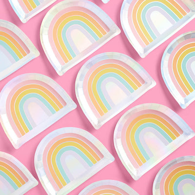 Rainbow Plates - 25 paper plates