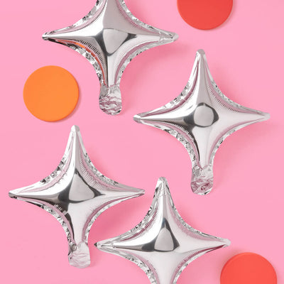 Sparkle Balloon - 6 pc silver foil set