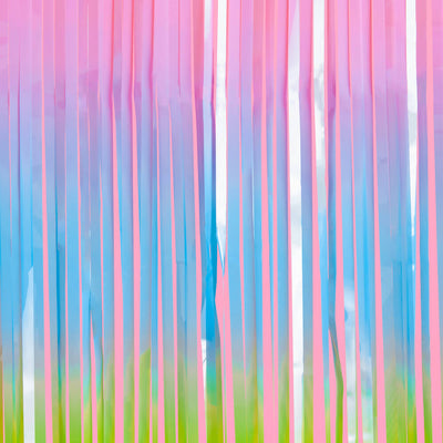 Pastel Party Curtain - rainbow foil curtain
