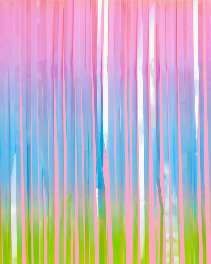 Pastel Party Curtain - rainbow foil curtain