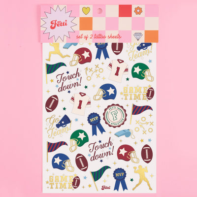 Varsity Tats - 64 foil temporary tattoos