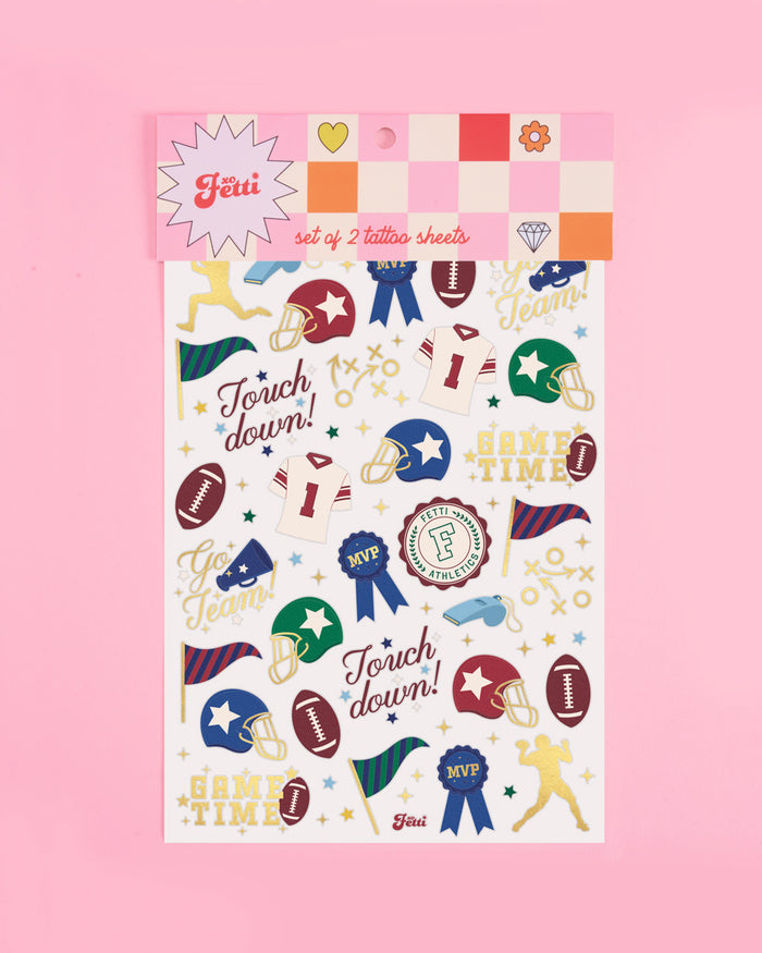 Varsity Tats - 64 foil temporary tattoos