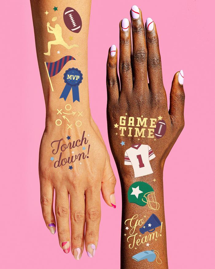 Varsity Tats - 64 foil temporary tattoos