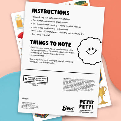 Wizard in Training Tats - 60 foil temporary tattoos