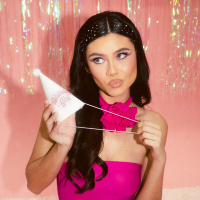 Pastel Party Hats - 13 glitter paper hats