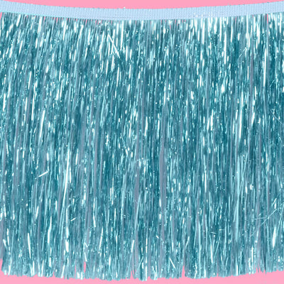 Aquamarine Fringe - blue foil banner