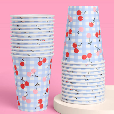 Cherry Birthday Bundle - tableware, balloons, banner + tats