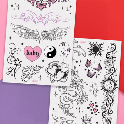 No Scrub Tats - 56 temporary tattoos