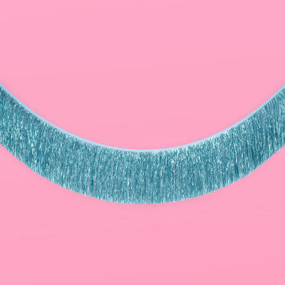 Aquamarine Fringe - blue foil banner