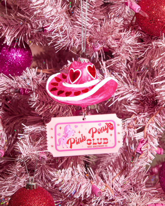 Pink Pony Club Ornament - glass ornament