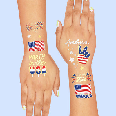 Party in the USA Tats - 34 foil temporary tattoos