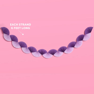 Purple Garland - paper fan banner
