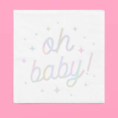 Oh Baby Napkins - 50 white napkins