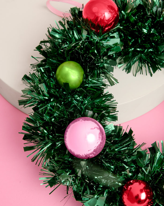 Pinkmas Wreath - iridescent mini wreath