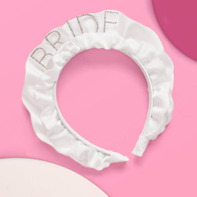 Ruffles Headband - white satin headband
