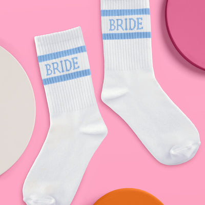 Something Blue Socks - white tube socks