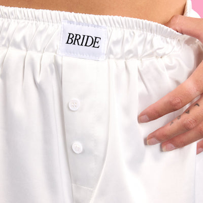 Bride Boxers - white satin shorts